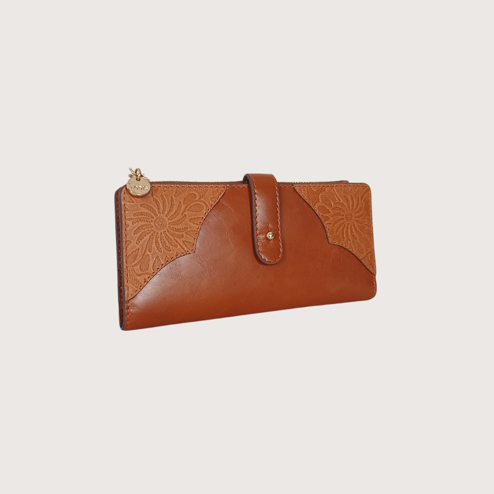 Floral Tooled Slim Wallet
